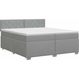  Boxspring krevet s madracem Svjetlosiva 200 x 200 cm Tkanina | shoptok.hr