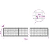  Gabion s žicom debljine 3,5 mm i mrežom 5x10 cm 700x50x50 cm | shoptok.hr