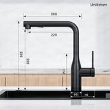 ELITE EDITION Kuhinjska armatura KF1699 z izvlečno prho in brušenim kromom — Brušeni krom | Shoptok.si