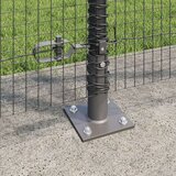 vidaXL Zavarena Ograda od Žice s 13 Postolja s Postoljem Siva 1.2x50 m Čelik | shoptok.hr