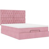  Otomanski krevet s madracima&amp LED ružičasti 140x190cm baršunasti | shoptok.hr
