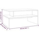  Stolić za kavu boja hrasta 90 x 60 x 42,5 cm konstruirano drvo | shoptok.hr