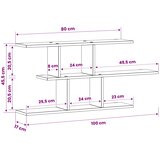  Zidna polica Hrast artisan 100 x 17 x 45.5 cm prerađeno drvo | shoptok.hr