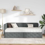  Kutni okvir kreveta Tamno siva 100 x 200 cm tkanina | shoptok.hr