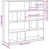 Ormarić za knjige/Pregrada za sobu crni hrast 105x24x102 cm | Shoptok.si