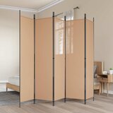  5-Panelni Pregrađivač Bež 250 x 200 cm Tkanina | shoptok.hr