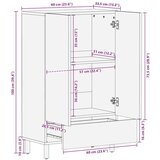 vidaXL Visoka ploča 60x33,5x110 cm Puno grubo drvo Mango | shoptok.hr