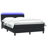 vidaXL Box spring postelja z vzmetnico črna 160x210 cm žamet | Shoptok.si
