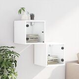  Noćni ormarići sa staklenim vratima 2 kom bijeli 35x37x35 cm | shoptok.hr