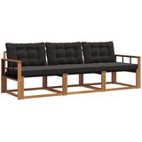  Set vanjskih sofa 3 kom. Prirodna i crna | shoptok.hr