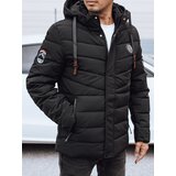 DStreet Kurtka męska zimowa pikowana z kapturem czarna | Shoptok.si