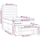 vidaXL Box spring postelja z vzmetnico temno siva 100x200 cm blago | Shoptok.si