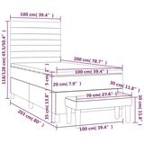 vidaXL Krevet s oprugama i madracem tamnosivi 100 x 200 cm od tkanine | shoptok.hr