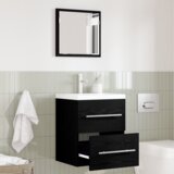 vidaXL Kopalniška omarica Črni hrast 41 x 38.5 x 48 cm Konstruiran les u