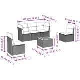  6-dijelni set vrtnih sofa s jastucima crni od poliratana | shoptok.hr