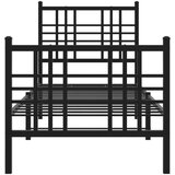  Metalni okvir kreveta uzglavlje i podnožje crni 75x190 cm | shoptok.hr