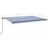 Tenda na ručno uvlačenje 500 x 350 cm plavo-bijela | Eponuda.com