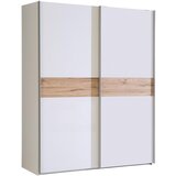 XORA omara z drsnimi vrati, bela, barve hrasta | Shoptok.si