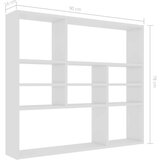 vidaXL zidna polica visoki sjaj bijela 90 x 16 x 78 cm od iverice | shoptok.hr