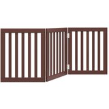 vidaXL Vrata za pse s 3 panela sklopiva smeđa 150 cm od drva topole | shoptok.hr