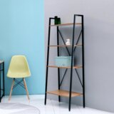 Kondela Poličnik, 4 police, hrast, črna, THEA | Shoptok.si