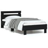 vidaXL Okvir kreveta s uzglavljem crni 90 x 200 cm konstruirano drvo Cijene