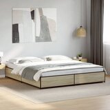  Okvir za krevet boja hrasta 200x200cm konstruirano drvo i metal | shoptok.hr