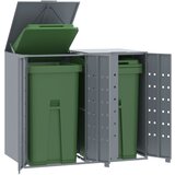 vidaXL Spremište za 2 kanta za otpad sivo 138x79x117 cm čelično | shoptok.hr
