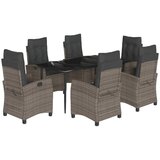 vidaXL 7-dijelni vrtni blagovaonski set sivi od poliratana | shoptok.hr