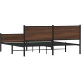 Metalni okvir kreveta bez madraca smeđa boja hrasta 183x213 cm | shoptok.hr