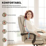 Uredska stolica s presvlakom od umjetne kože prilagođene životinjama osloncem za noge podesivom visinom kotačićima bež | shoptok.hr
