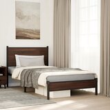 Maison Chic Kovinski Posteljni okvir - Dvoposteljna postelja - Zakonska postelja brez vzmetnice rjavi hrast 100x190 cm, (21695078) | Shoptok.si