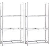  Stalci za gume s 3 razine 2 kom srebrni 110x40x200 cm čelični | shoptok.hr