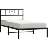 vidaXL Kovinski posteljni okvir z vzglavjem črn 107x203 cm | Shoptok.si