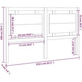  Uzglavlje za krevet boja meda 155,5x4x100 cm masivna borovina | Eponuda.com