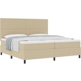  Postelja s škatlastim vzmetenjem z vzmetnico svetlo zeleno sivo 200x200 cm Kordurojna tkanina, (22083018) | Shoptok.si
