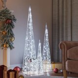  Set akrilnih ukrasnih LED stožaca hladni bijeli 60/90/120 cm | shoptok.hr