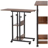  Mobilni stol 73-85 x 40 x 80 cm, tamnosmeđa, crna | shoptok.hr