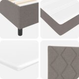  Krevet s uzdignutom podlogom i madracem - Taupe 140x190 cm Tkanina | shoptok.hr