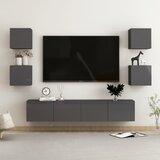  6-dijelni set TV ormarića visoki sjaj sivi od iverice | shoptok.hr