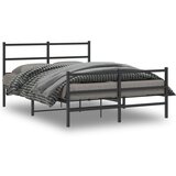 vidaXL Metalni okvir kreveta s uzglavljem i podnožjem crni 140x190 cm Cijene