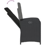  7-dijelni vrtni blagovaonski set s jastucima crni od poliratana Crna Dužina stola 200 cm | Shoptok.si