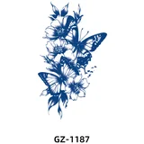 Začasna tetovaža z modrim cvetličnim vzorcem 4, (21838603)