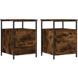 Maison Chic Dvo delni komplet Nočne omarice - Nočne mize dimljeni hrast 44x45x60 cm inženirski les, (21688441) Cene
