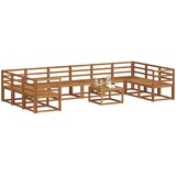  Set vanjskih sofa 11 pcs Prirodna Čvrsto drvo akacije | shoptok.hr