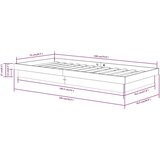  Okvir za krevet od masivnog drva crni 75 x 190 cm mali | shoptok.hr