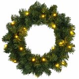  Božićni vijenac Zelena Ø 30 cm PVC 25 LED lampica - Zelena 30 cm s LED svjetlima | shoptok.hr