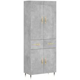 vidaXL Visoka komoda betonsko siva 69,5x34x180 cm inženirski les, (20956767) | Shoptok.si