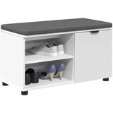  Klupa za hodnik s jastukom s policom Bijeli 80 x 38 x 46 cm | Eponuda.ba