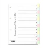 Pregrada kartonska 1-12 A4, u boji | shoptok.hr